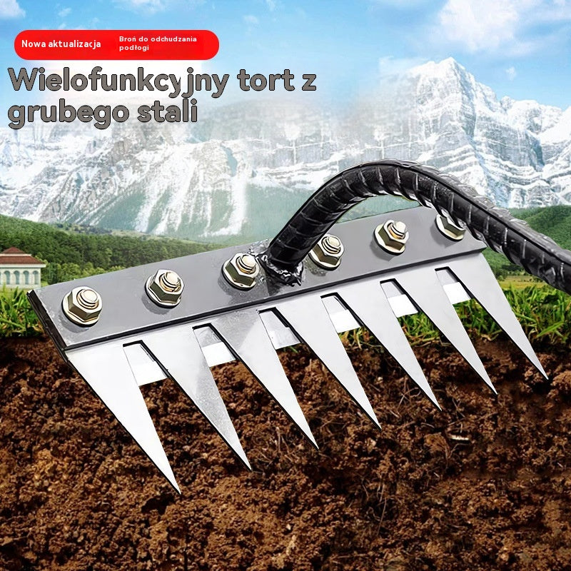 💥⛏️ Artefakt do kopania i odchwaszczania w rolnictwie, narzędzie do odchwaszczania warzyw i spulchniania gleby, praktyczne stalowe grabie, grabie do gwoździ