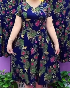 🔥【Oferta letnia】 Nowa luźna sukienka w kwiaty w dużym rozmiarze🌸👗
