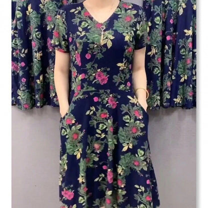 🔥【Oferta letnia】  Nowa luźna sukienka w kwiaty w dużym rozmiarze🌸👗