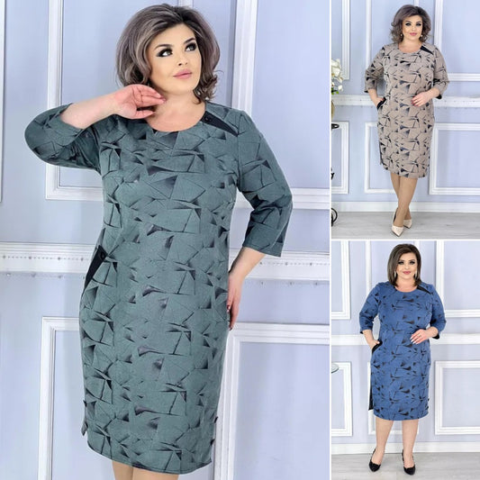 🏆️ Gorąca sprzedaż 🌷 【S-5XL】 Nowa elegancka sukienka z nadrukiem